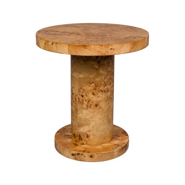 Кръгла странична масичка от декор от орех ø 46 cm Quinn – Dutchbone