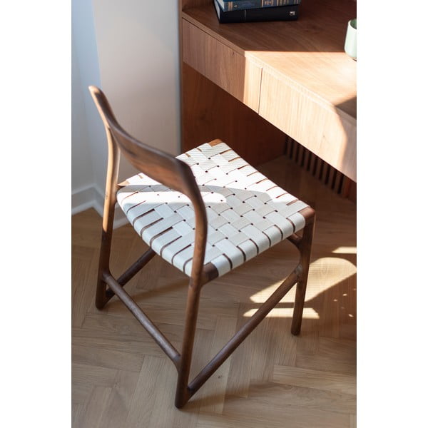 Трапезен стол в кафяв и кремав цвят Fawn – Gazzda-image-2