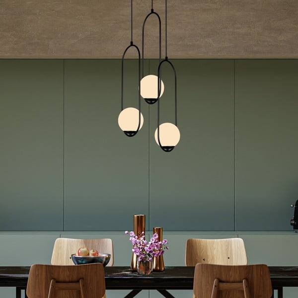 Черно висящо осветително тяло, височина 146 cm Arch - Squid Lighting-image-3