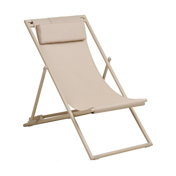 Бежов градински шезлонг метален Curtis – House Nordic