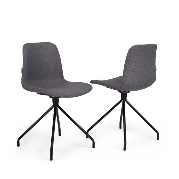 Комплект от 2 тъмно сиви стола Forett X - Garageeight