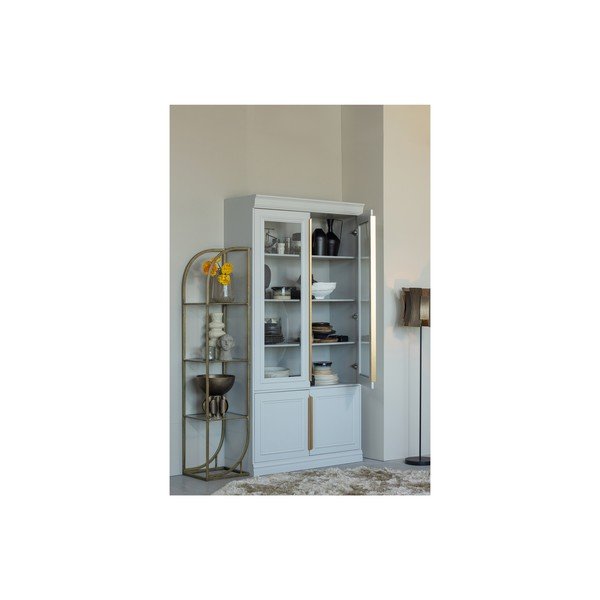 Светлосива витрина от масивен бор 110x215x44 cm Organize – WOOOD-image-1