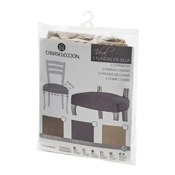 Кафяво ластично покривало за стол Ideal – Casa Selección-image-2