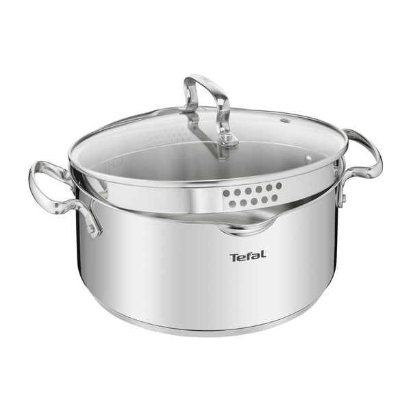 Съд от неръждаема стомана с капак за индукция 5 л Duetto+ - Tefal-image-3
