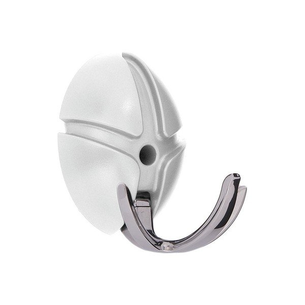 Бяла/в блестящо сребрист цвят стенна пластмасова кука Tick – Spinder Design-image-1