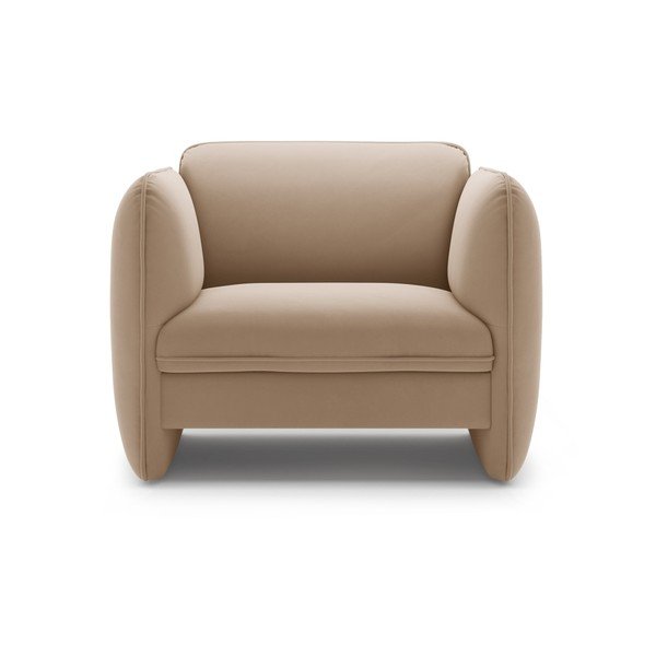 Кафяво кадифено кресло Georgia – Micadoni -image-2