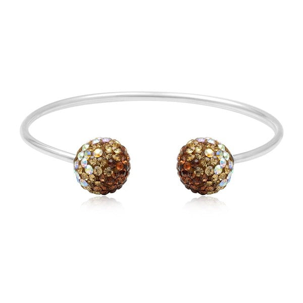 Сребърна гривна с жълти кристали Bangle - Swarovski Elements Crystals