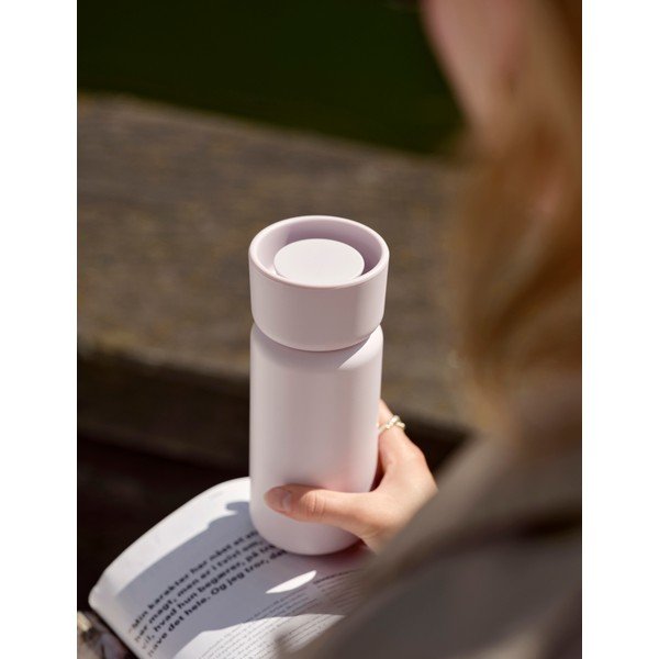 Светлорозова термочаша от неръждаема стомана 400 ml Singles – Zone-image-1