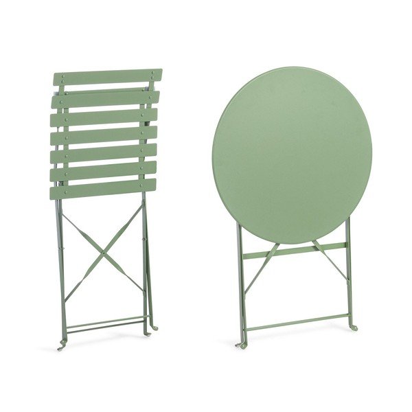 Светлозелен  стоманен градински комплект за хранене за 2 Austin – Bizzotto-image-3