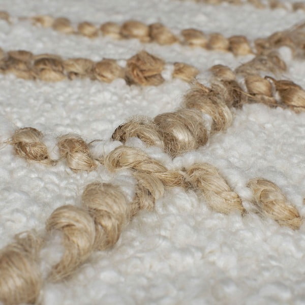 Кремав ръчно изработен килим със смес от вълна 120x170 cm Astera Linear – Flair Rugs-image-3