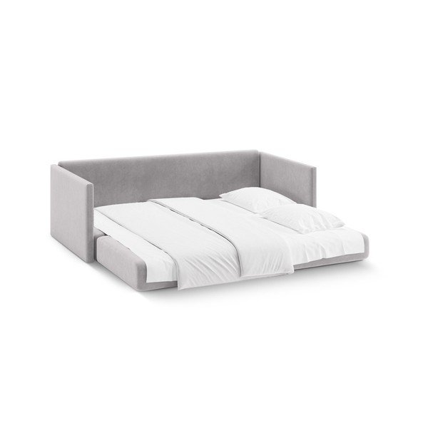 Светлосив кадифен сгъваем диван 209 cm Shannon – Cosmopolitan Design-image-3