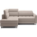 Светлокафяв кадифен разтегателен ъглов диван с място за съхранение (ляв ъгъл L форма) Barea – ELTAP