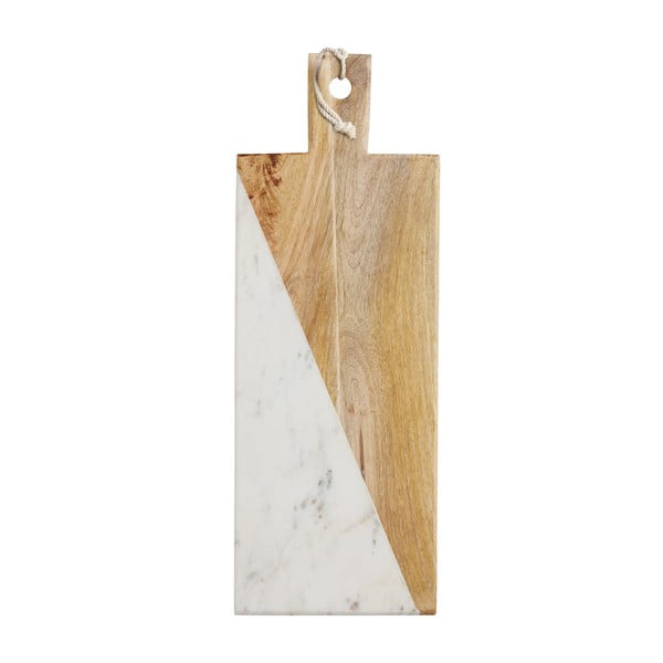 Prkénko z bílého mramoru a mangového dřeva Master Class, 49 cm