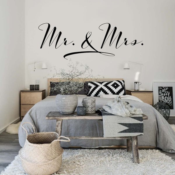 Samolepka na zeď Mr. and Mrs., 70x50 cm