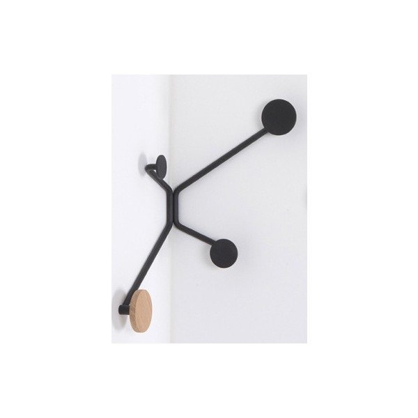 Черна ъглова стенна закачалка Hook - Gazzda-image-3