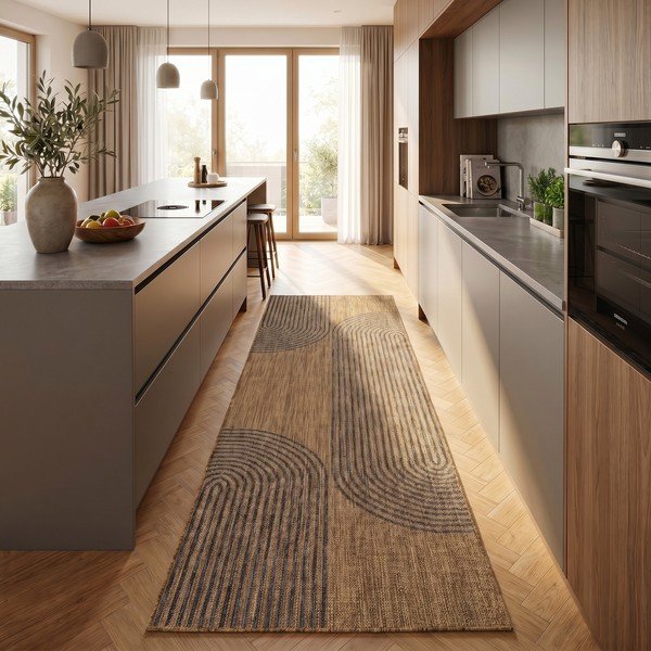 Черна/кафява пътека за открито и закрито 80x250 cm Mira 1453 – Ayyildiz Carpets-image-1