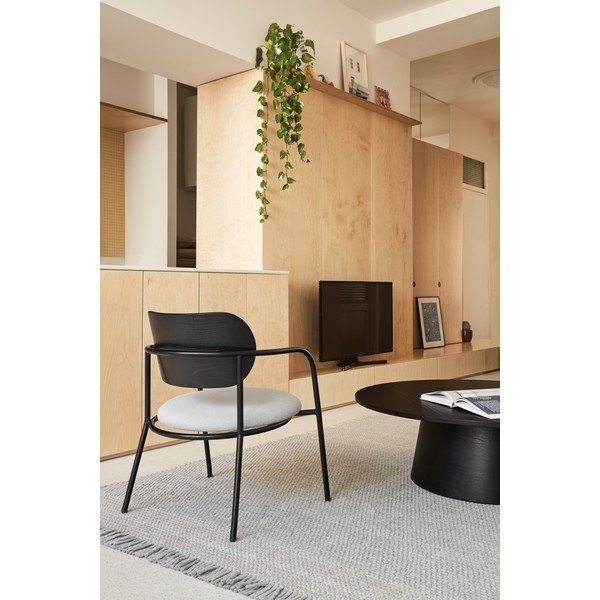 Черно-сив трапезен стол в декор от пепел Eclipse - Teulat-image-1