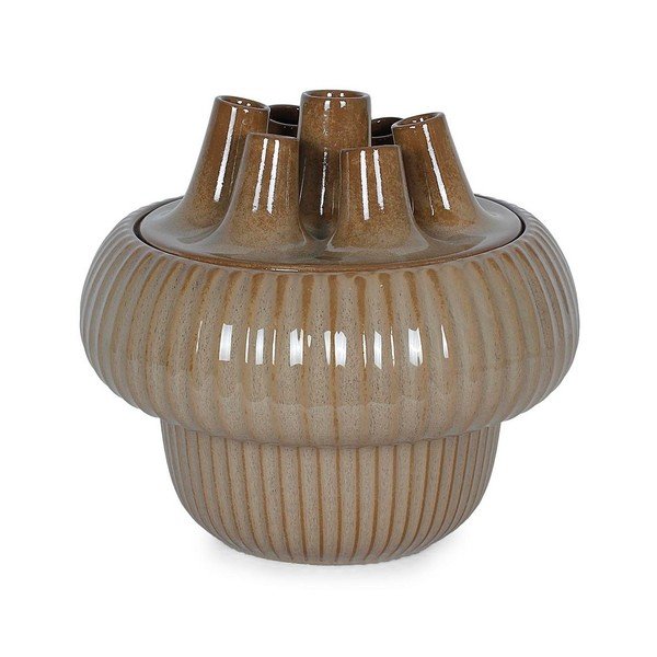Кафяво-сива глинена ваза (височина 25,5 cm) Olyssia – Bizzotto