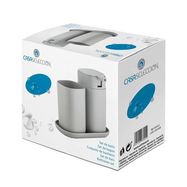 Сив комплект аксесоари за баня - Casa Selección-image-3