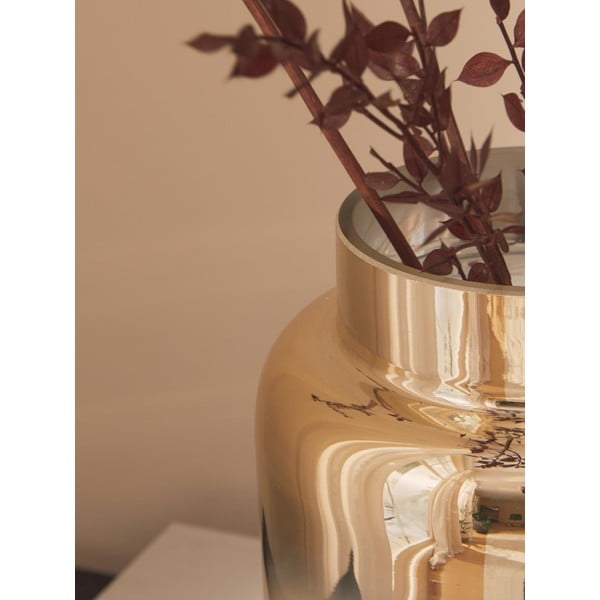 Ръчно издухана стъклена ваза в златист цвят, височина 20 cm Uma - Westwing Collection-image-2