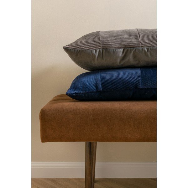 Сива кадифена възглавница Кадифе, 60 x 30 cm Ribbed - PT LIVING-image-4