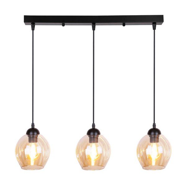 Черна висяща лампа със стъклен абажур 14x70 cm Aspa - Candellux Lighting-image-2