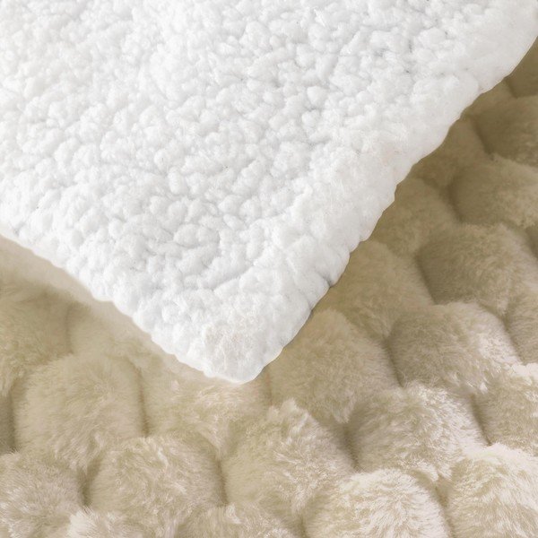 Одеяло от микроплюш в цвят слонова кост 180x220 cm Frosty – douceur d'intérieur-image-3
