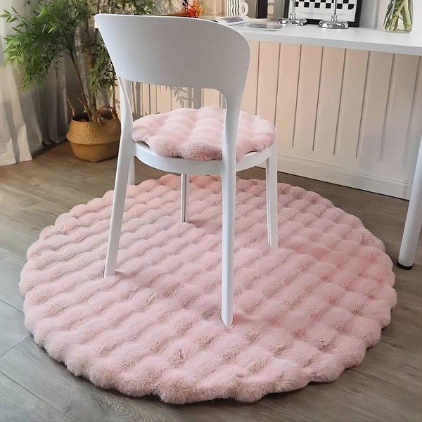 Розов кръгъл килим подходящ за пране ø 150 cm Bubble Pink – Mila Home-image-1
