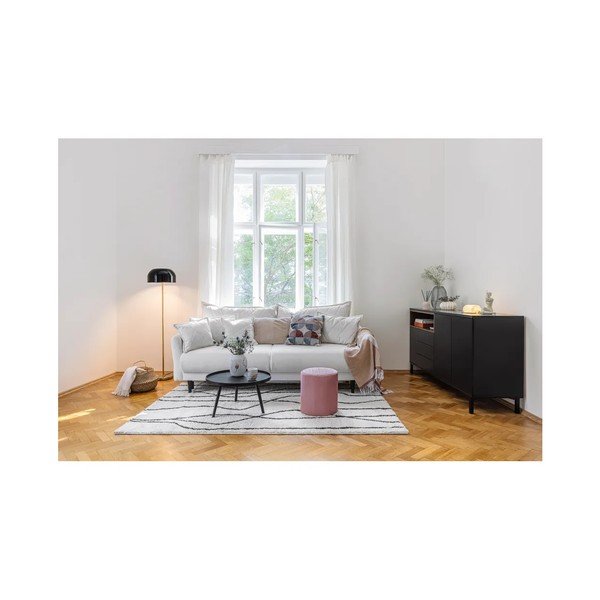 Бял сгъваем/с място за съхранение диван от рипсено кадифе 215 cm Bjork – Bonami Selection-image-1