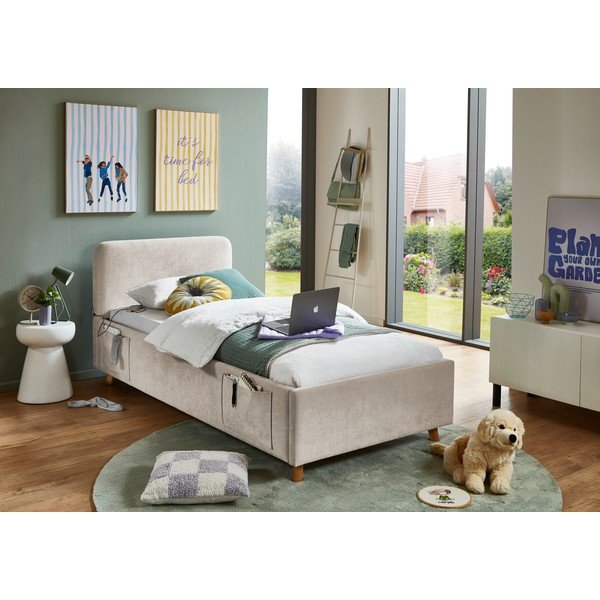 Бежово детско легло 90x200 cm без ламелно дъно Cosy – Meise Möbel-image-1