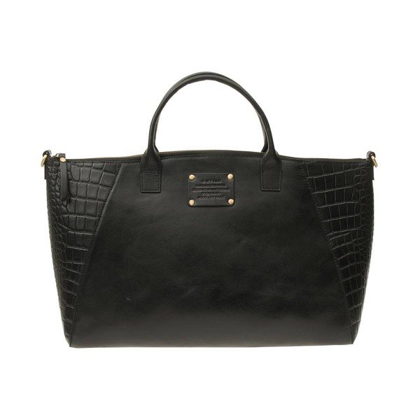 Kožená kabelka Fly Violet midi, krokodýlí