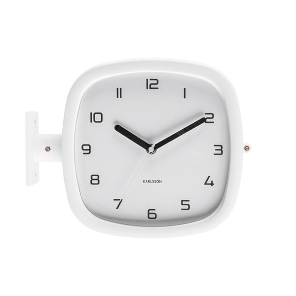 Бял часовник за стена Слайдове, 29 x 24,5 cm Doubler - Karlsson