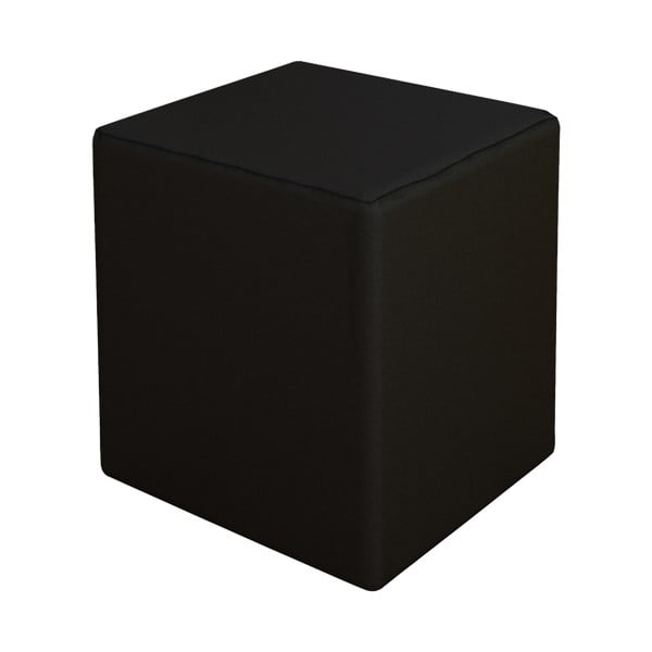 Черен пуф с кадифена покривка Square - Unknown