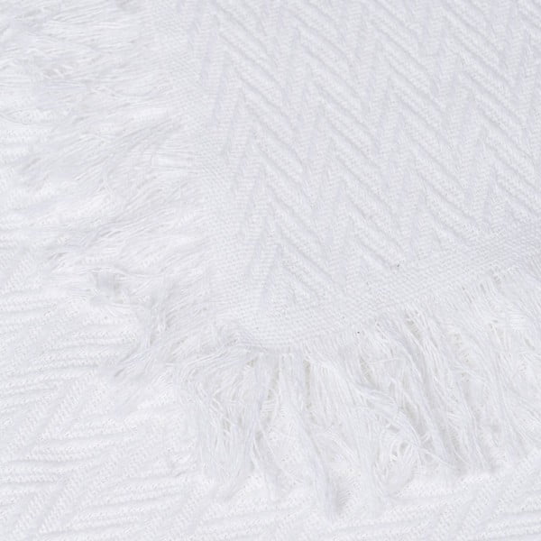 Бяло покривало за легло от рециклиран памук 260x280 cm Spike – Ixia-image-3