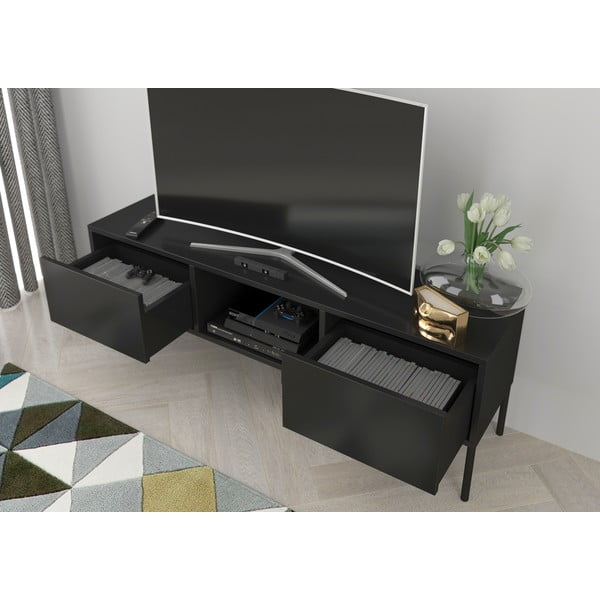 Черна маса за телевизор Mirka - Skandica-image-4