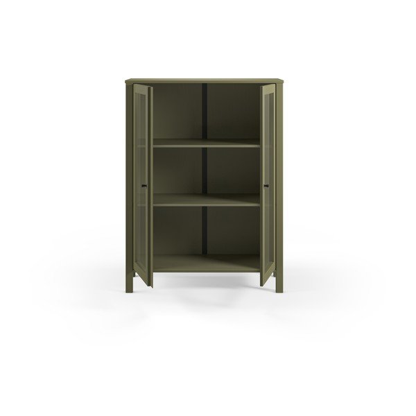 Зелена витрина от масивен бор 90x120x40 cm Alessandra – Marckeric-image-3