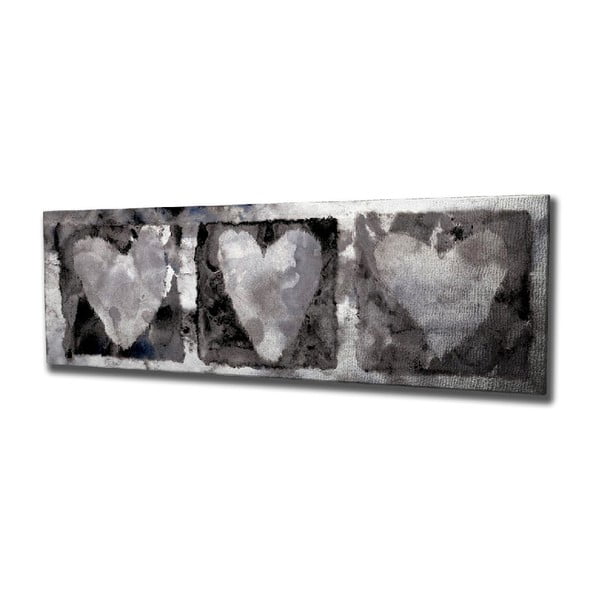Картина за стена върху платно Сърца, 80 x 30 cm - Vega