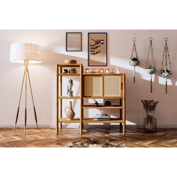 Дъбова дървена етажерка за книги 120x123 cm Pola - The Beds-image-1