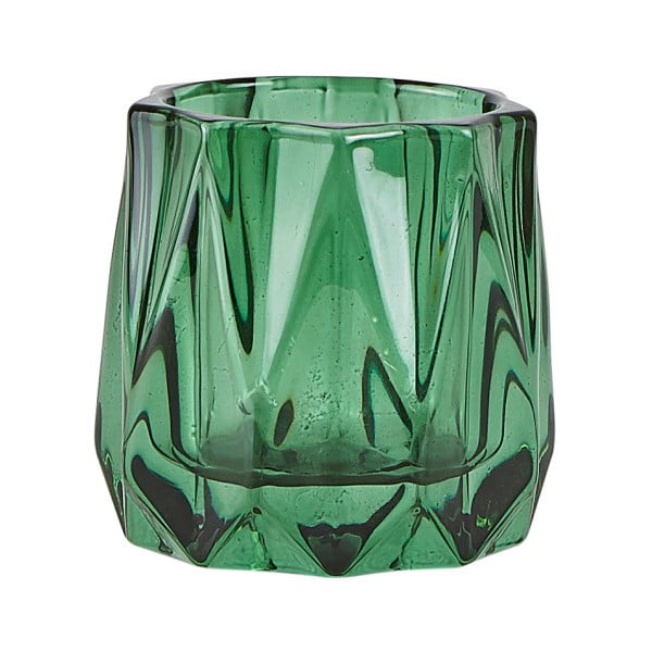 Зелена стъклена поставка за чаена свещ Diam, ⌀ 6,5 cm - KJ Collection