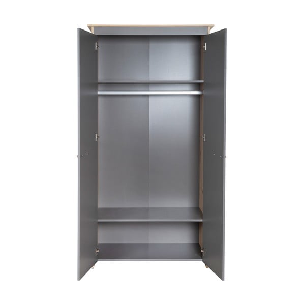 Детски гардероб в дъбов декор в антрацитен и естествен цвят 50x190x96 cm Anna – Roba-image-4