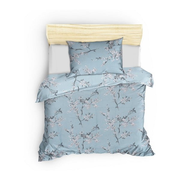 Синьо памучно спално бельо за единично легло 140x200 cm Chicory - Mijolnir