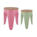 Зелени/розови метални столове в комплект 2 бр. Double Funky – Leitmotiv