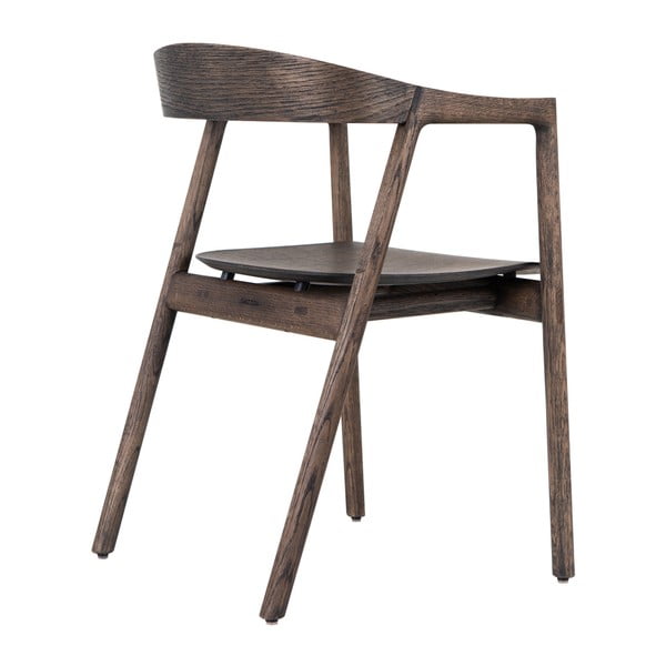 Кафяв дъбов трапезен стол Muna - Gazzda-image-4