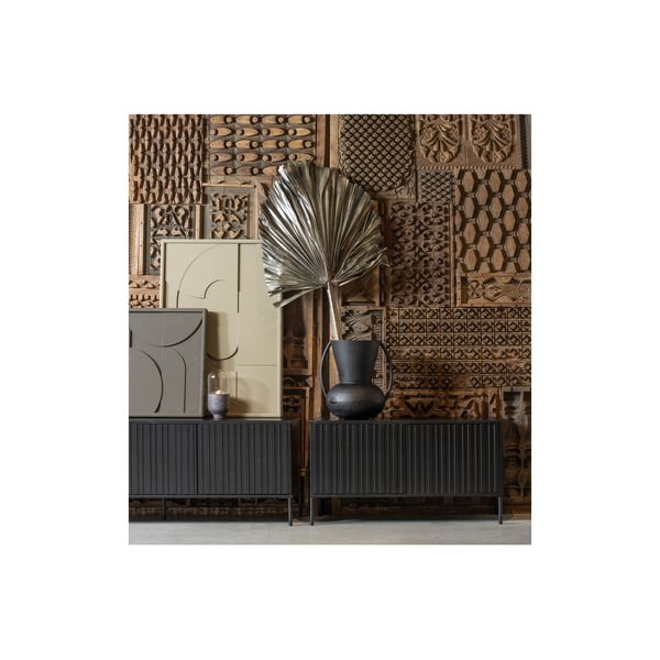 Черна маса за телевизор от масивен бор 150x56x44 cm Gravure – WOOOD-image-4