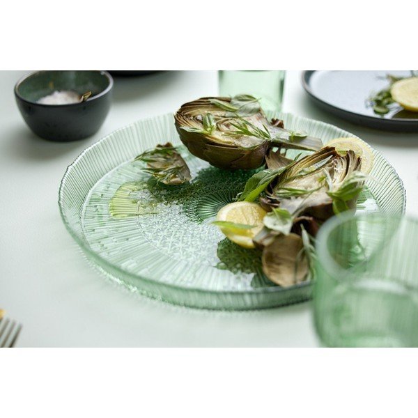 Зелена стъклена чиния за сервиране ø 30 cm Kusintha - Bitz-image-1