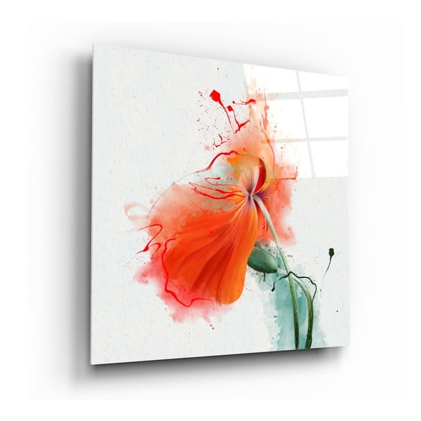 Живопис върху стъкло , 100 x 100 cm Flower - Insigne