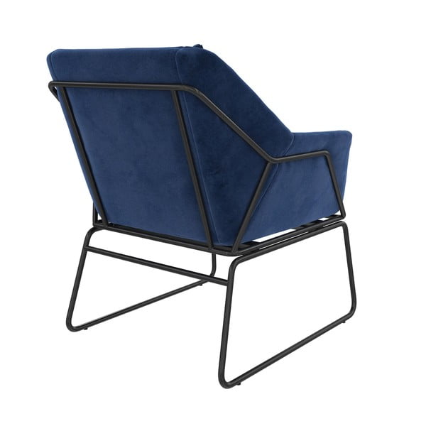 Синьо  кадифено кресло Avery – Støraa-image-3