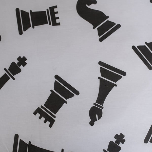 Черно-бяло единично  памучно детско спално бельо 140x200 cm Chess – Jerry Fabrics-image-4