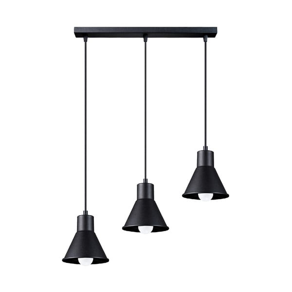 Черна висяща лампа с метален абажур 45x14 cm Martina - Nice Lamps