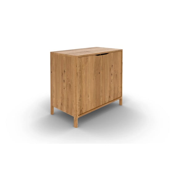 Шкафче от масивен дъб в естествен цвят 95x80 cm Twig – The Beds-image-2